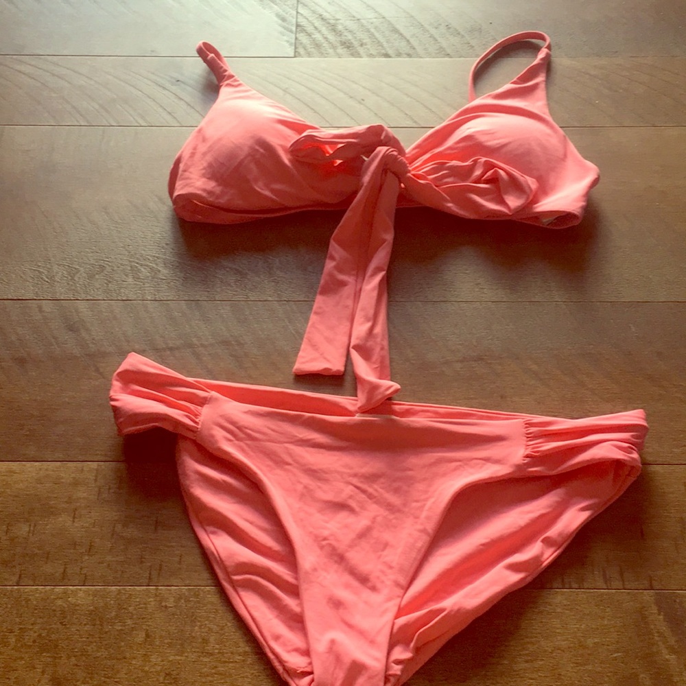Salmon colored bikini